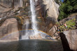 Vernal Falls Mist Trail Yosemite National Park Mountains Rainbow Waterfall