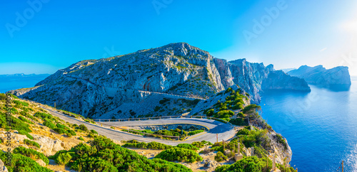 Cuadros en Lienzo A coastal road winding through Mallorca, Spain