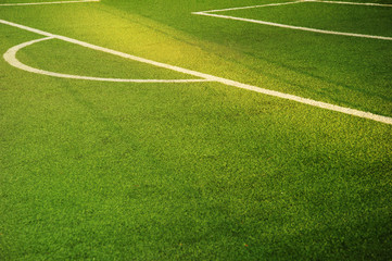 Wall Mural - green football or soccer sport field for tournament match and competition background