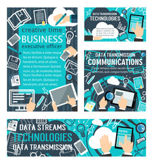 Poster - Data streams technologies vector posters