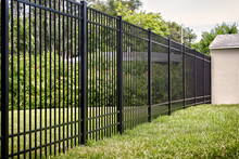 Black Aluminum Fence 4 Rails