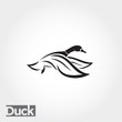 line art Flying duck, goose, swan logo