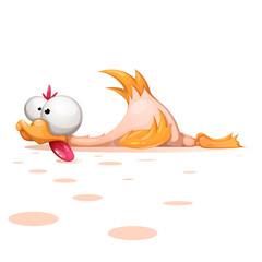 Wall Mural - Funny, cute, crazy cartoon character duck Vector eps 10