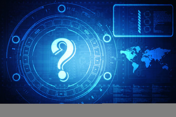 Poster - 2d rendering question mark concept
