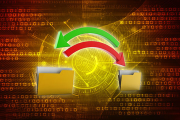 Poster - 3d rendering folder with arrow
