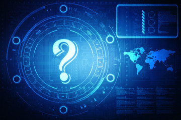 Poster - 2d rendering question mark concept
