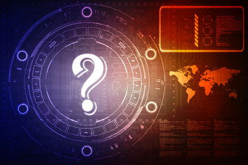 Poster - 2d rendering question mark concept
