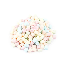 Poster - Pile of mini marshmallows isolated