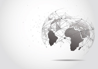 Global network connection. World map point and line composition concept of global business. Vector Illustration