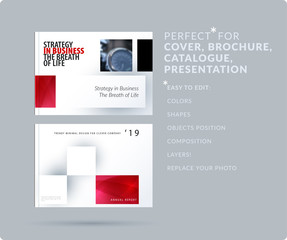 Wall Mural - square design presentation template with colourful rectangles shadows. abstract vector set of modern