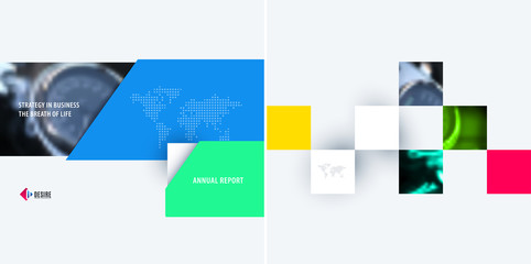 Poster - Abstract design of colourful vector elements for modern background with rectangular shapes for business branding finance.