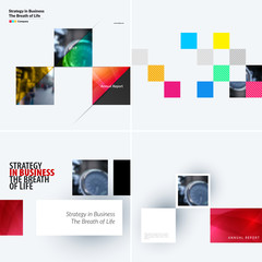 Poster - Abstract design of colourful vector elements for modern background with rectangular shapes for business branding finance.