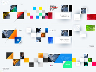 Poster - Abstract design of colourful vector elements for modern background with rectangular shapes for business branding finance.