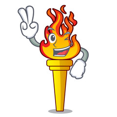 Wall Mural - Two finger torch character cartoon style