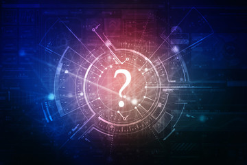Poster - 2d rendering question mark concept

