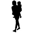 © Dzmitry - silhouette of woman with child on white background, isolated, vector