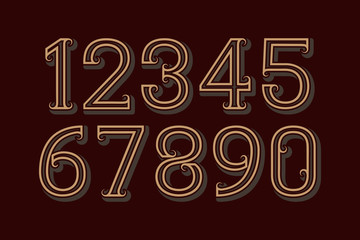 Leinwandbilder - Vector vintage numbers in retro style.