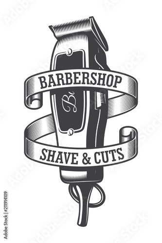 Fotografía Vintage monochrome hairdresser salon logo