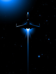 Wall Mural - futuristic space ship advanced technology vector
