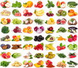 Leinwandbild Motiv Collection of fresh fruits and vegetables
