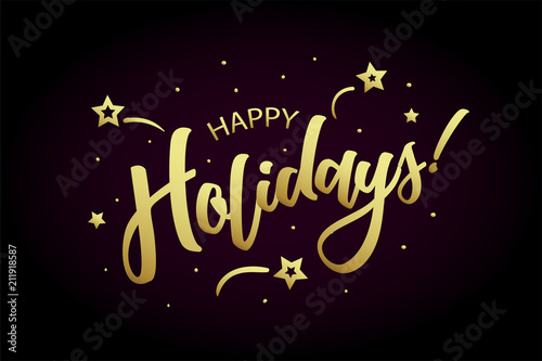 Happy Holidays Card Banner Beautiful Greeting Poster With