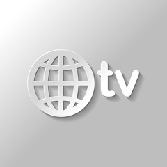 domain for media and television, globe and tv. Paper style with