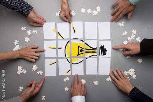 Fotografía Conceptual for brainstorming and teamwork