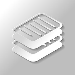 Poster - stack of papers, simple symbol or icon. Paper style with shadow