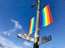 SAN FRANCISCO CA USA / 10, 11, 2016 : Castro Street Sign, Commonly Referenced As The Castro, Is A Neighborhood In San Francisco, California. Castro Was One Of The First Gay Neighborhoods In Usa.