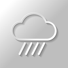 Poster - cloud and rain. weather simple icon. linear style. paper style w