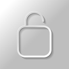 Poster - Simple unlock. Linear, thin outline. Paper style with shadow on