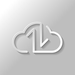 Poster - Data cloud icon. Backup, restore. Upload, download. Up and Down