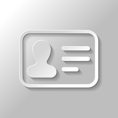 Poster - Identification card icon. ID profile. Paper style with shadow on