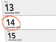 © Eigens - Date Friday 14 December 2018 circled in red on a calendar