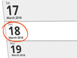 © Eigens - Date Sunday 18 March 2018 circled in red on a calendar