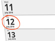 © Eigens - Date Thursday 12 July 2018 circled in red on a calendar
