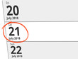© Eigens - Date Saturday 21 July 2018 circled in red on a calendar