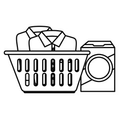 Wall Mural - laundry service basket equipment vector illustration design