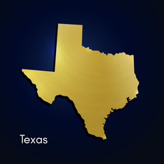 Wall Mural - texas map gold texture on blue background