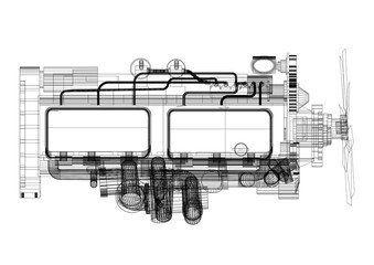 Poster - Engine Design Architect Blueprint