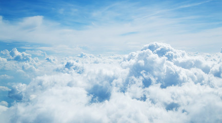 Wall Mural - above the clouds. beautiful above sky panoramic view