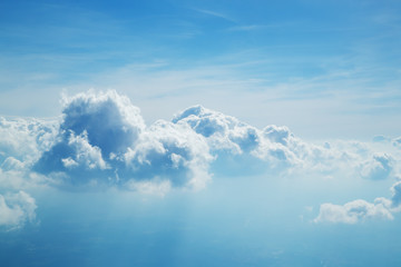 Wall Mural - above the clouds. beautiful above sky panoramic view
