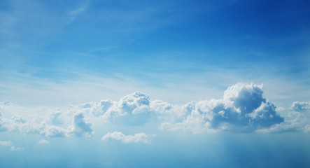 Wall Mural - above the clouds. beautiful above sky panoramic view
