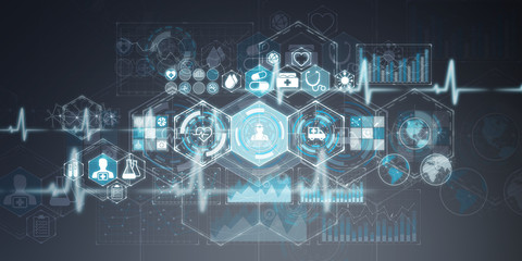 Aufkleber - Healthcare modern interface 3D rendering