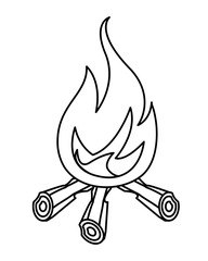 Sticker - bonfire icon over white background, vector illustration