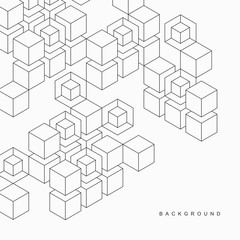 Geometric abstract background in style line art.