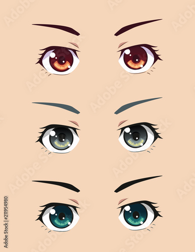 Nice Set Of Anime Eyes Buy This Stock Vector And Explore Similar
