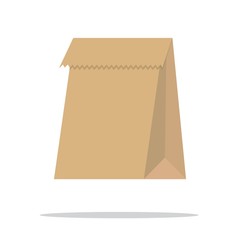 Recycle brown paper bag. Stock flat vector illustration.