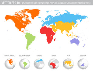 Wall Mural - vector colorful world map