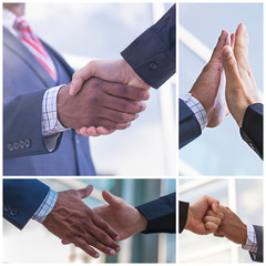 Business partners shaking hands